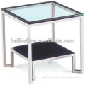 OMS modern design factory direct price Greenguard glass top with metal leg trade assurance customized square office tea desk